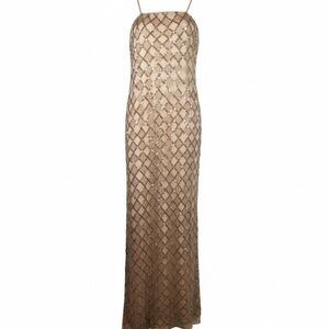 Anthropologie Let Me Be Sequined Gown NWT Champagne Size XL